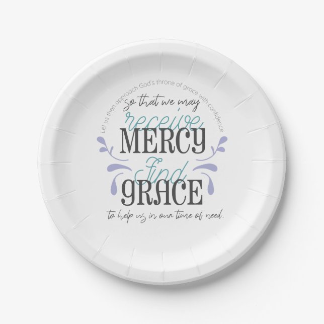 Hebrew 4:16 quotes paper plates (Front)