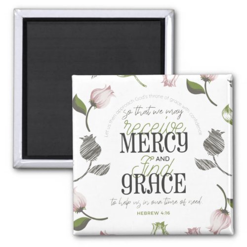 Hebrew 416 quotes with floral art white ver magnet