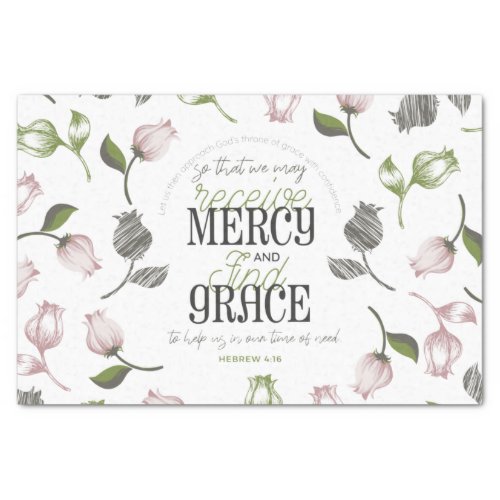 Hebrew 416 quotes with floral art white ver tissue paper