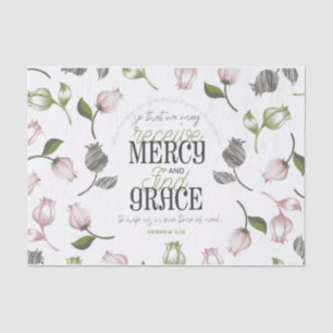 Hebrew 4:16 quotes with floral art white ver tissue paper