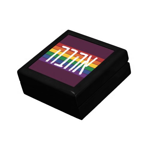 Hebrew AHAVAH  LOVE On a Rainbow _ LGBTQ Jews Gift Box