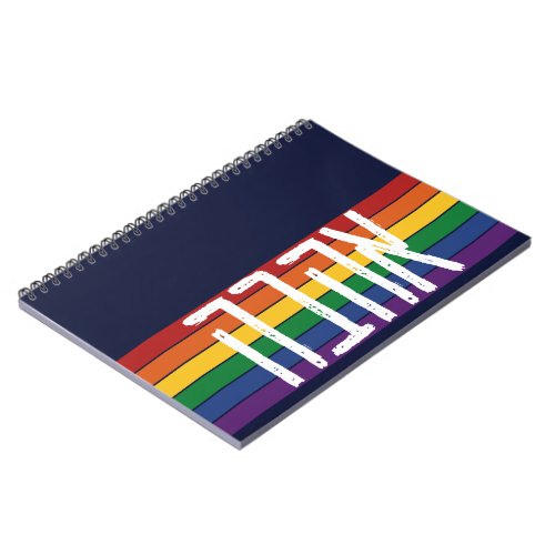 Hebrew AHAVAH  LOVE On a Rainbow _ LGBTQ Jews Notebook