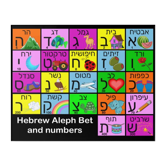 Hebrew Alephbet  Acrylic Print (Front)