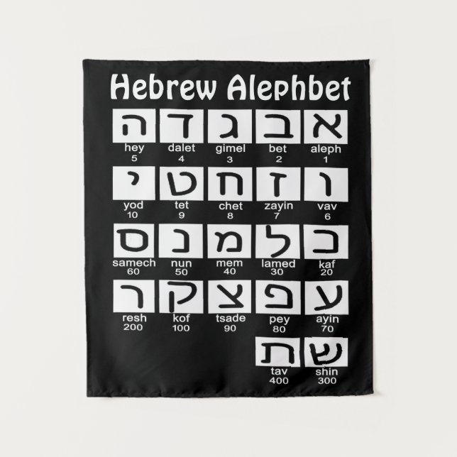 Hebrew Alephbet  Tapestry (Front)