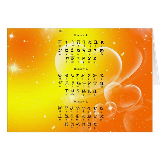 Hebrew Alphabet (Front Horizontal)