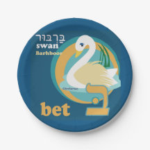 Hebrew Alphabet Party Paper Plates