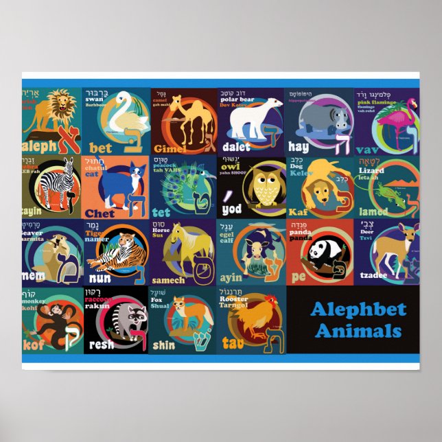 Hebrew Alphabet Poster (Front)