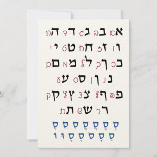 Hebrew Alphabet with Nikkud Jewish Education Color