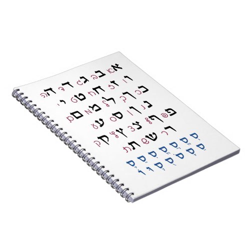 Hebrew Alphabet with Nikkud Jewish Education Color Notebook