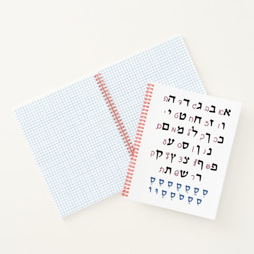 Hebrew Alphabet with Nikkud Jewish Education Color Notebook
