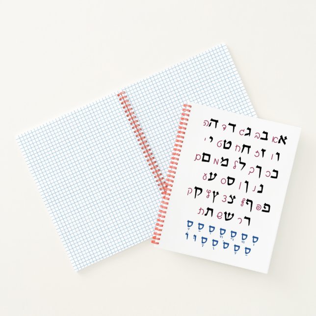 Hebrew Alphabet with Nikkud Jewish Education Color Notebook (Inside)