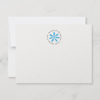 Hebrew Bat Mitzvah Invitation Blue Daisy Thank You