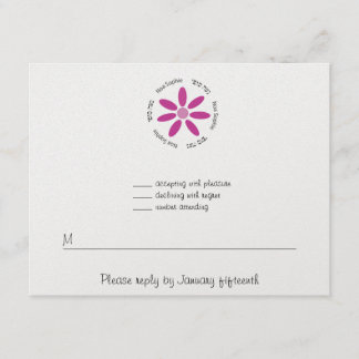 Hebrew Bat Mitzvah RSVP with Pink Daisy Card