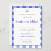 Hebrew Brit Milah Baby Boy Jewish Blue Invitation | Zazzle