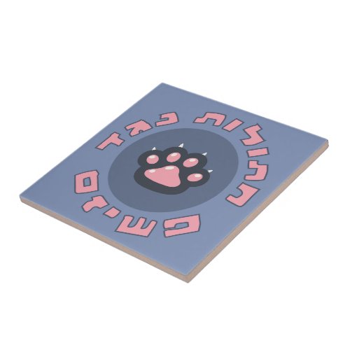 Hebrew Cats Against Fascism  Jewish Activism  Ceramic Tile