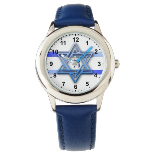 Hebrew Chai Jewish Star Of David Watch