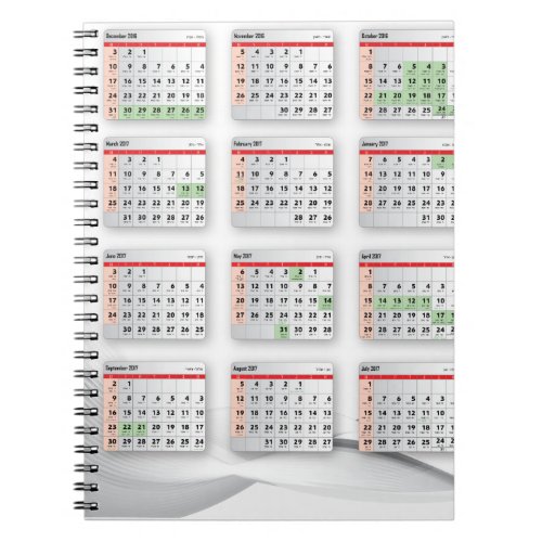 Hebrew English Calendar 2016_2017 Notebook