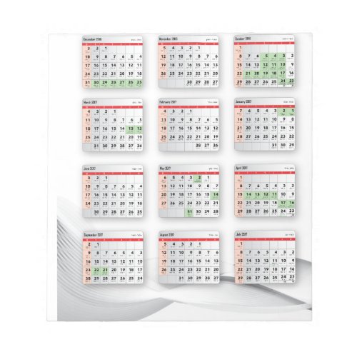 Hebrew English Calendar 2016_2017 Notepad