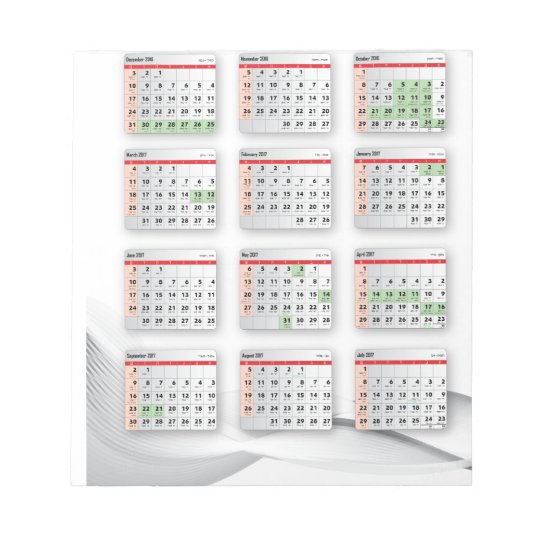 Hebrew English Calendar 2016 2017 Notepad Zazzle