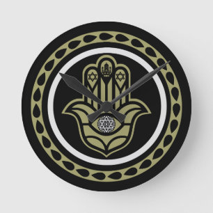 Hebrew House Blessing Round Clock