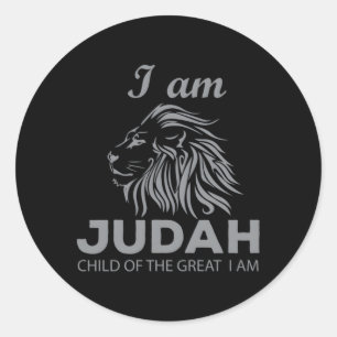 Hebrew Israelite I Am Judah Lion Child Classic Round Sticker