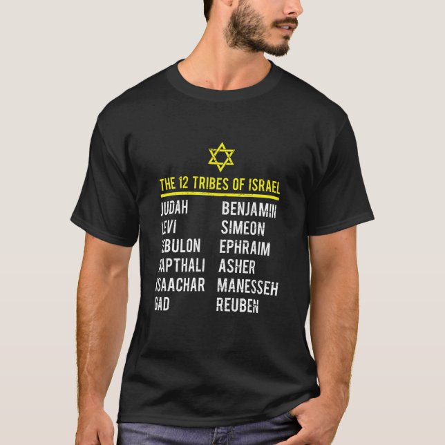Hebrew Israelite T 12 Tribes Of Israel Yah T-Shirt (Front)