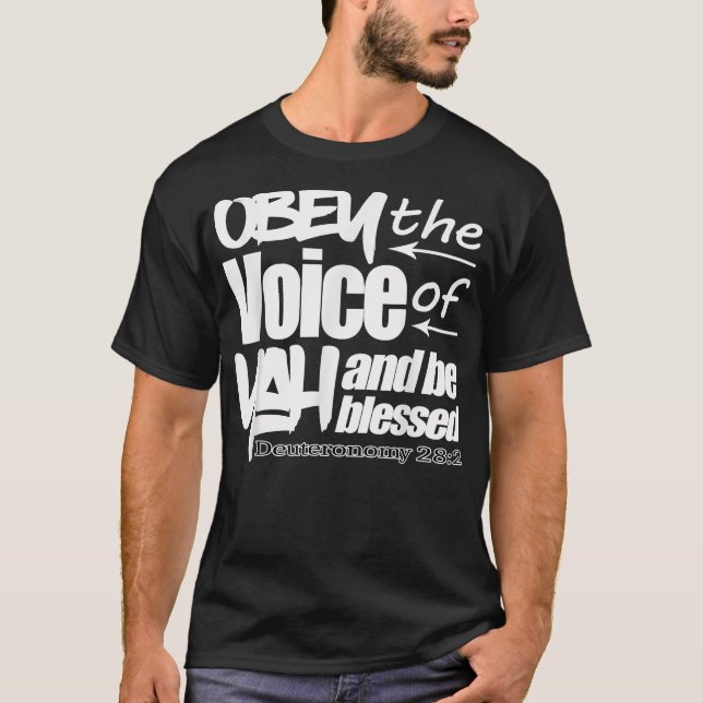 Hebrew Israelite Tribe Judah Torah Deut 28 Obey Ya T-Shirt (Front)