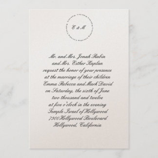 Hebrew Jewish Wedding Invitation Ani L'Dodi Silver