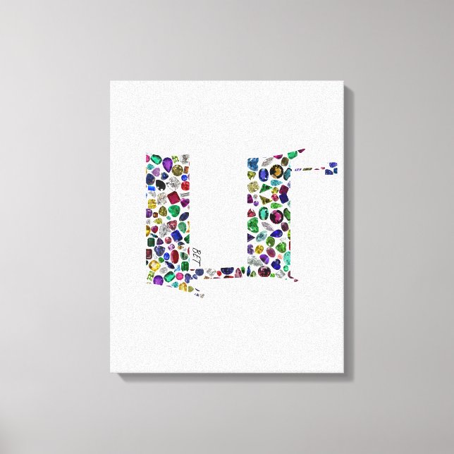 Hebrew Letter BET made with Gemstones Canvas Print (Front)