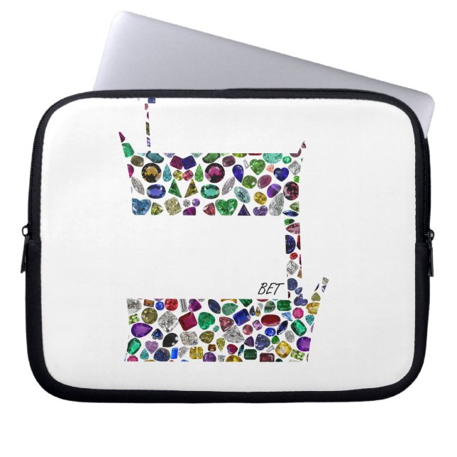 Hebrew Letter BET made with Gemstones Laptop Sleeve (Front)