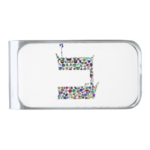 Hebrew Letter BET Silver Finish Money Clip