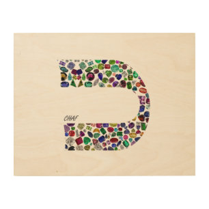 Hebrew Letter 'CHAF' Wood Wall Art