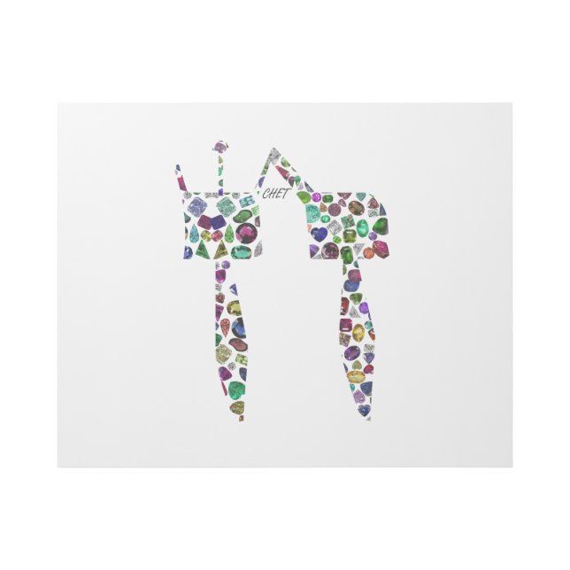 Hebrew Letter 'CHET' made with Diamonds and Gems Gallery Wrap (Front)