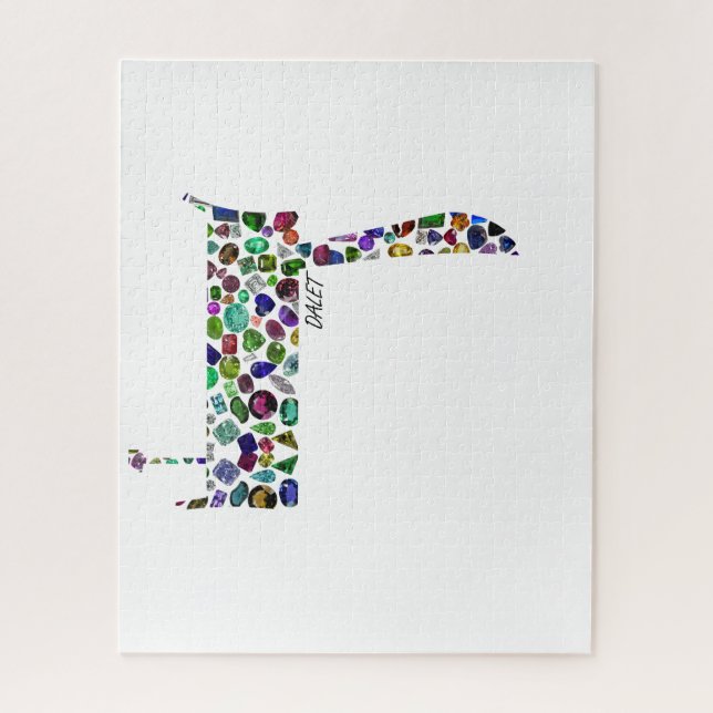 Hebrew Letter DALET made with Gemstones Jigsaw Puzzle (Vertical)