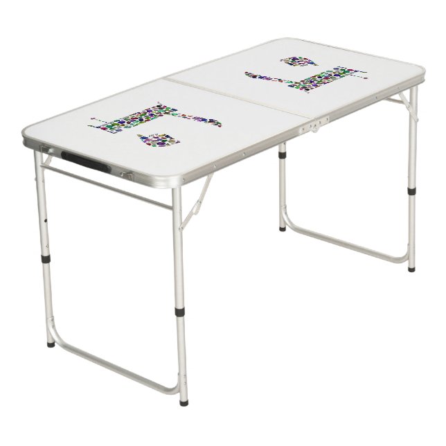 Hebrew Letter HEY Beer Pong Table (Angled)