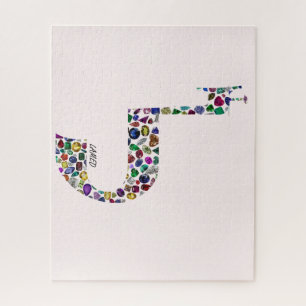 Hebrew Letter 'LAMED' made with Precious Stones Jigsaw Puzzle