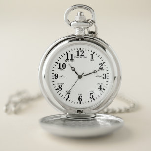 Hebrew Letter Numbers Pocket Watch
