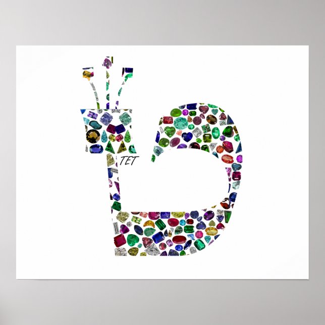 Hebrew Letter 'TET' Poster (Front)