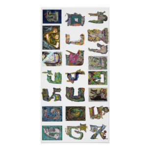 Hebrew letters poster