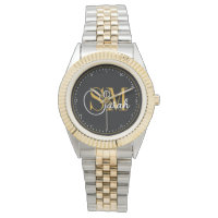 Hebrew Monogrammed Name & Elegant Signature Watch