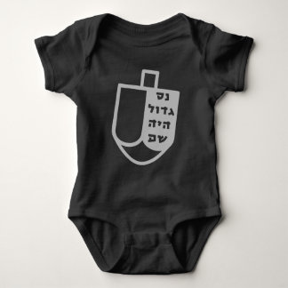 Hebrew Nes Gadol Haya Sham Dreidel Hanukkah Baby Bodysuit