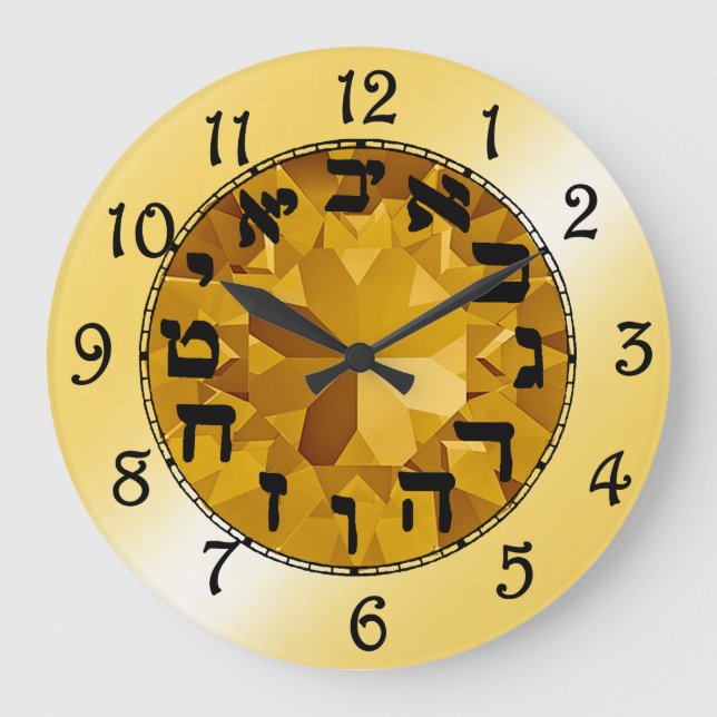Hebrew Numbers  Large Clock (Front)