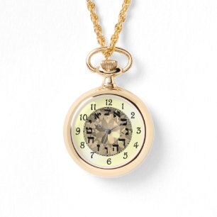 Hebrew Numbers Necklace Watch