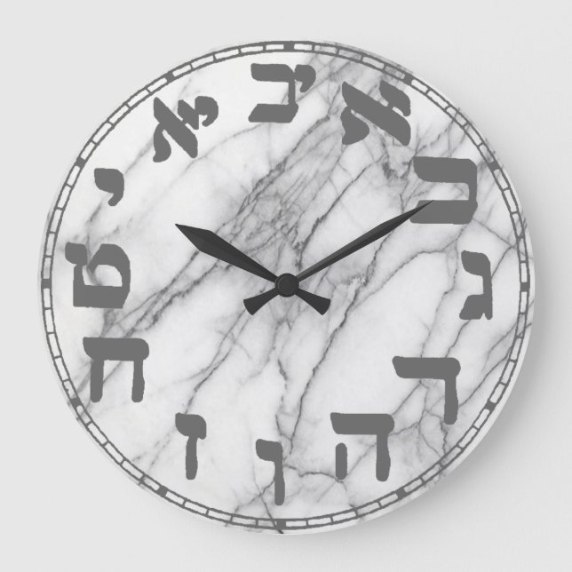 Hebrew Numbers   Round Clock (Front)