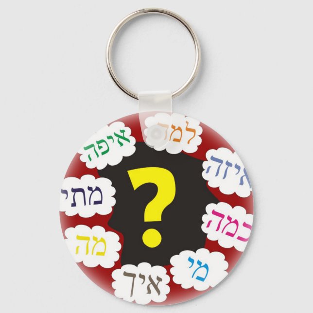 Hebrew Questions Keychain (Front)