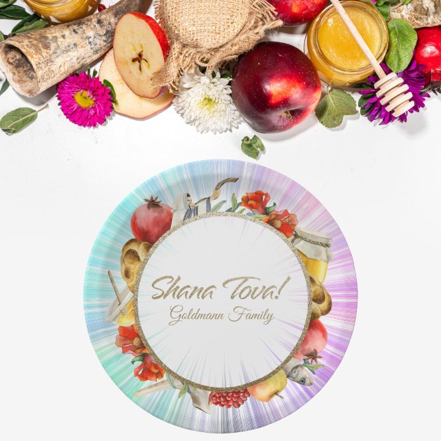 Hebrew Rosh Hashanah Paper Plates (Creator Uploaded)