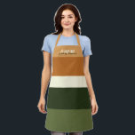 Hebrew & Script Personalized Stripe Apron<br><div class="desc">This clean modern stripe design will give a professional look to your favorite Challah baker. Sure to make anyone smile... even Bubbie! Celebrate the art of fine baking with this fresh, look. To type in Hebrew- set your keyboard to input Hebrew Characters and simply type! Coordinates with our Matching Striped...</div>