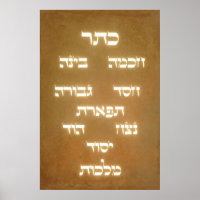 Hebrew Sefirot Tree of Life Golden Glowing Letters