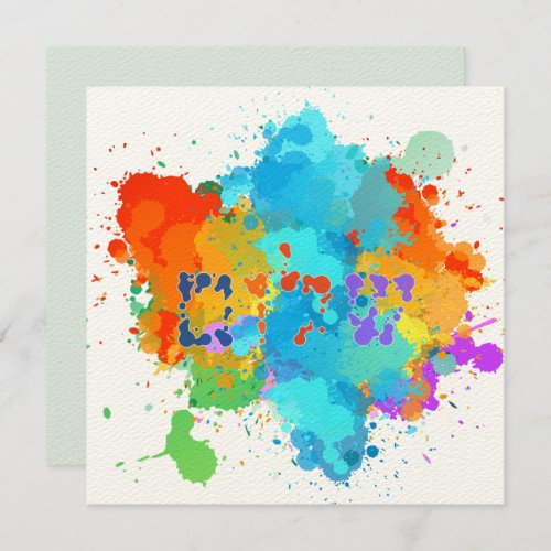 Hebrew Shalom with Paint Splashes Background 