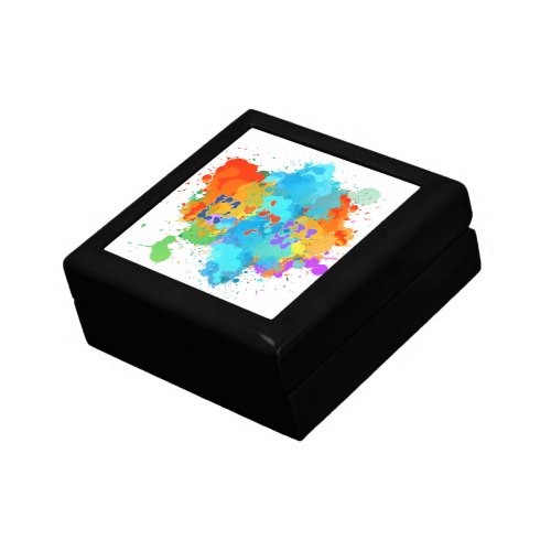 Hebrew Shalom with Paint Splashes Background  Gift Box